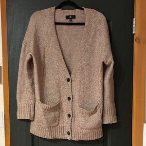 Banana Republic Women's Beige Cardigan wool-cotton blend oversized Sweater